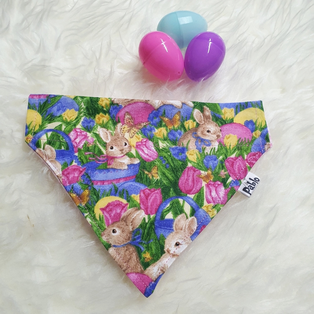 🐶 3 for $15 * Pablo Reversible Easter Bunnies Dog Bandana